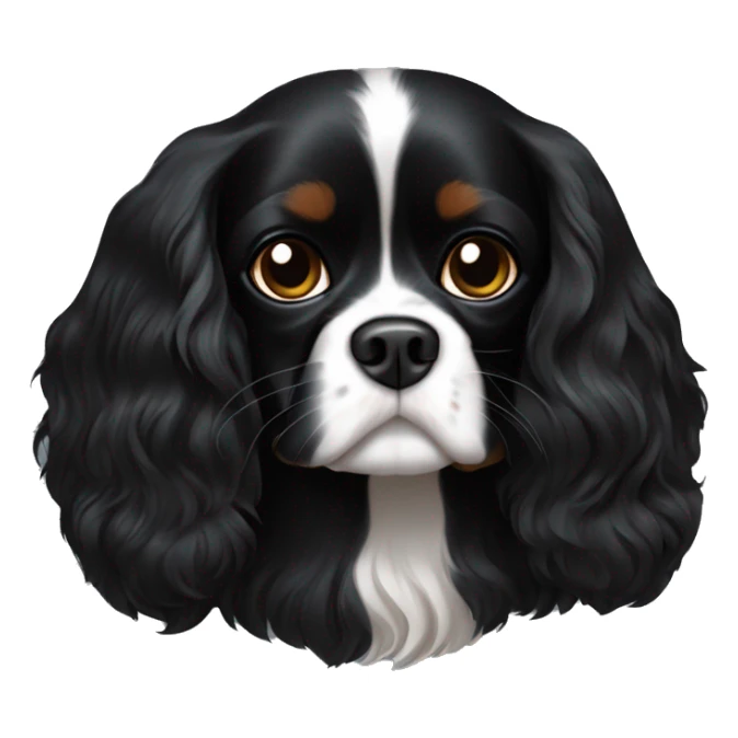 black Cavalier King Charles spaniel. No white or brown coloring on it sticker