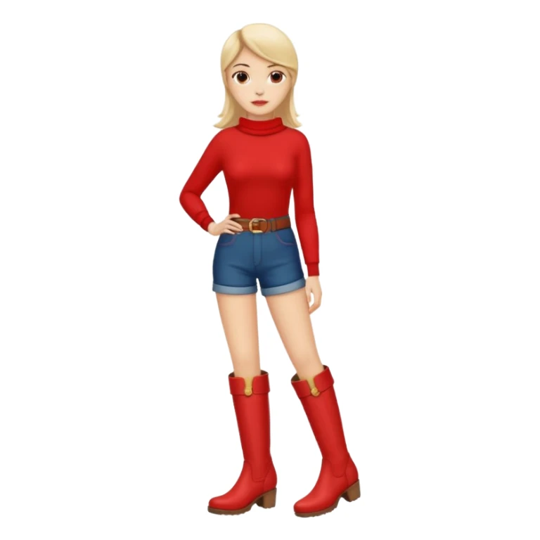 woman's red long boots sticker