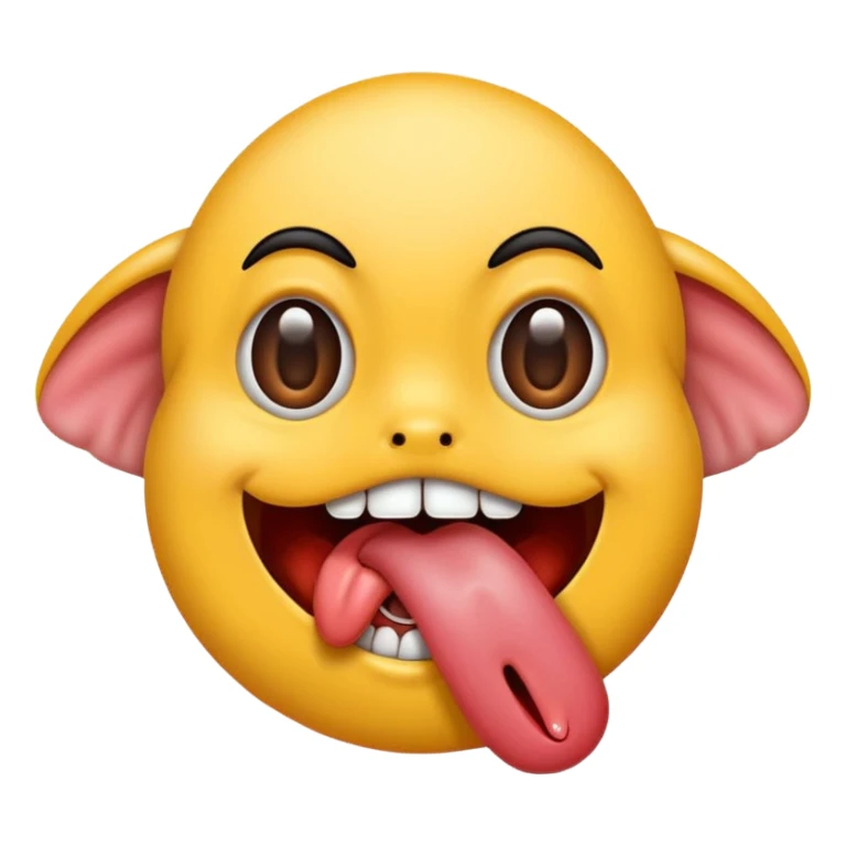 Tongue sticking out between twofingers sticker