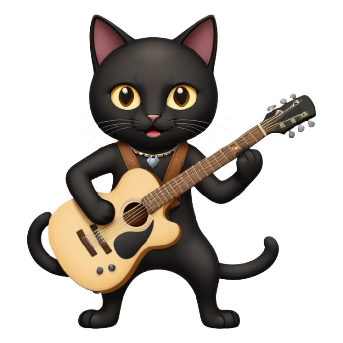A black cat having a guitar and rocking out sticker
