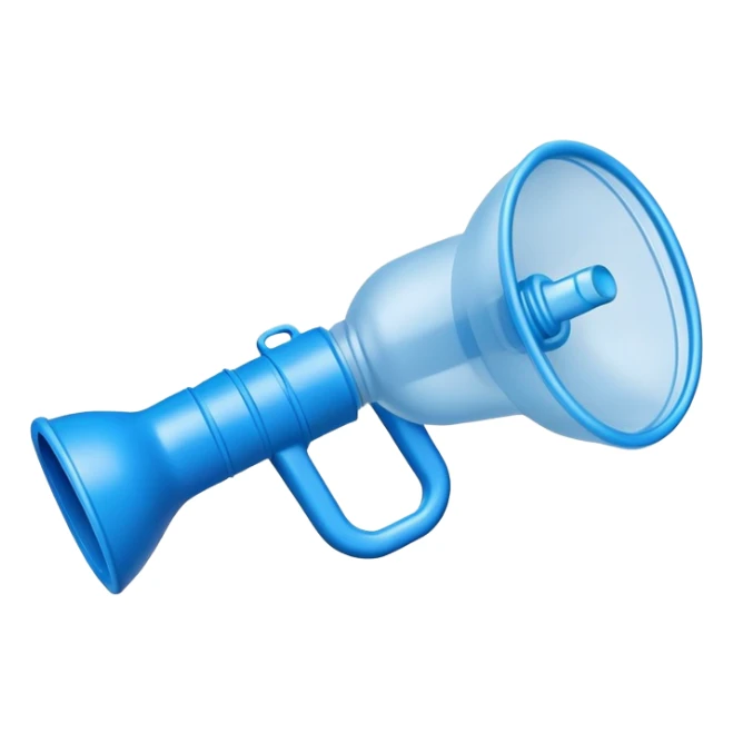 Blue plastic mouthpiece for VO2 max testing with breathing valve, exercise laboratory equipment sticker