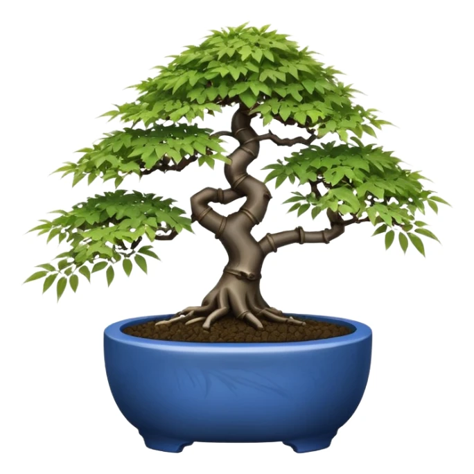 Japanese egg-shaped dark bamboo blue maple tree bonsai pot sticker