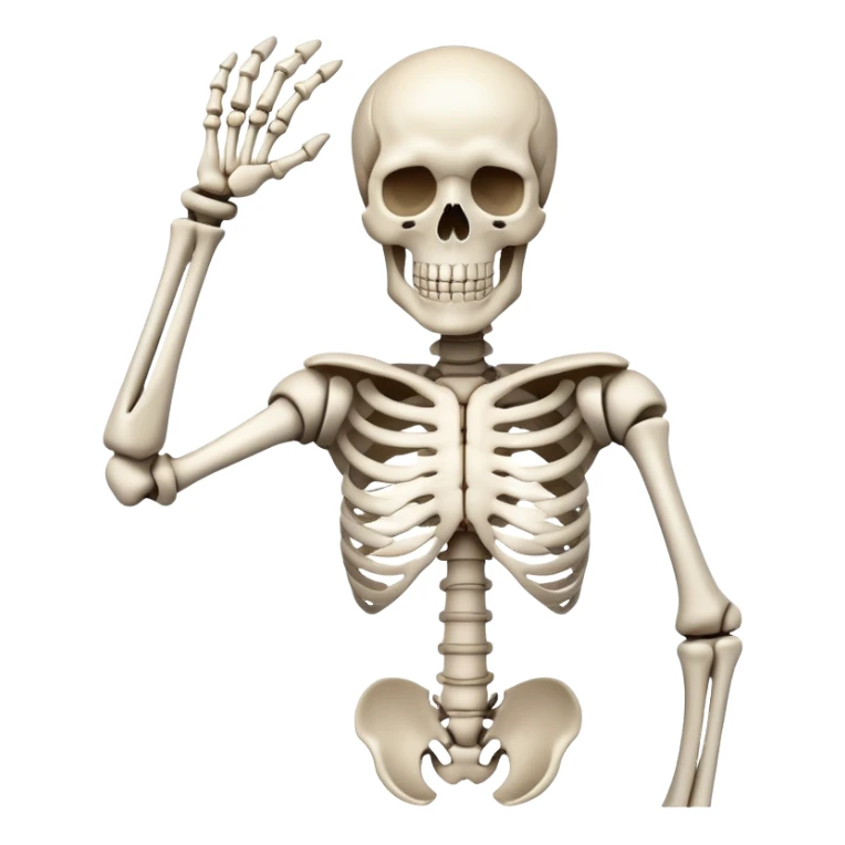 strong arm emoji but made of bones instead sticker
