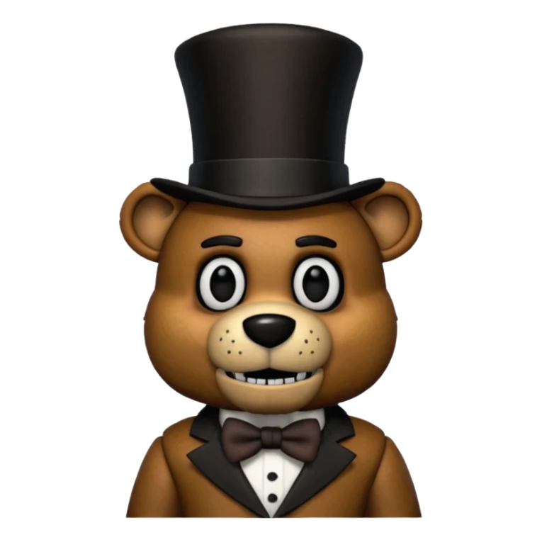 Freddy Fazbear with black and tiny hat from Five Nights At Freddy's Movie sticker