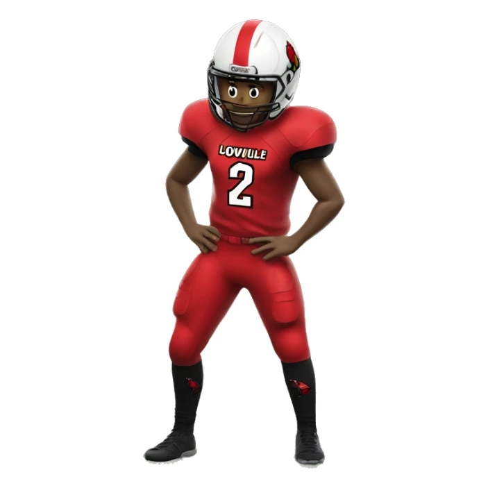 Louisville cardinal in a football jersey  sticker