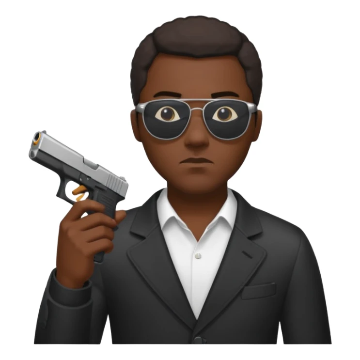 Smoking black guy with a glock in his on his other hand with some sunglasses  sticker