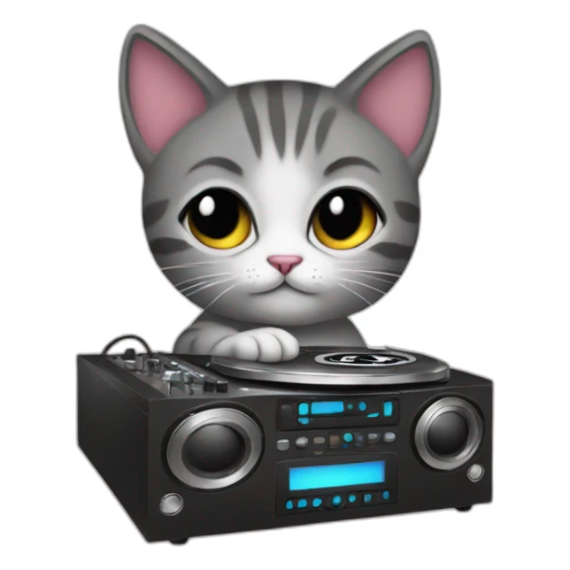 Dj kitten sticker