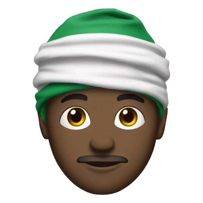 White dude with tattoos wearing green scarf on head  sticker