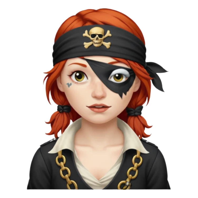 pirate redhead woman drunk sticker