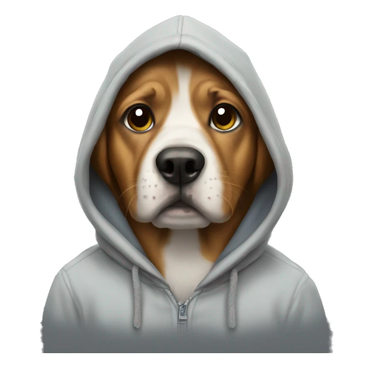 Dog wearing hoodie sticker