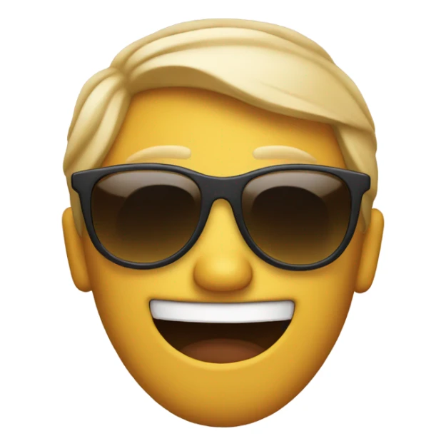 Emoji with sunglasses and a smick  sticker