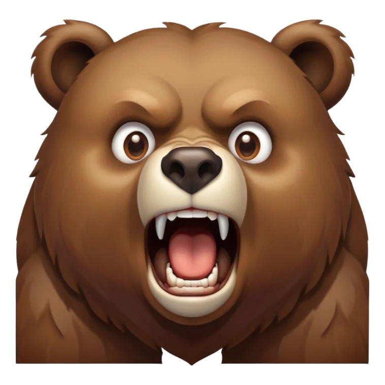 create a bear that screams and has eyes in different directions, bust sticker