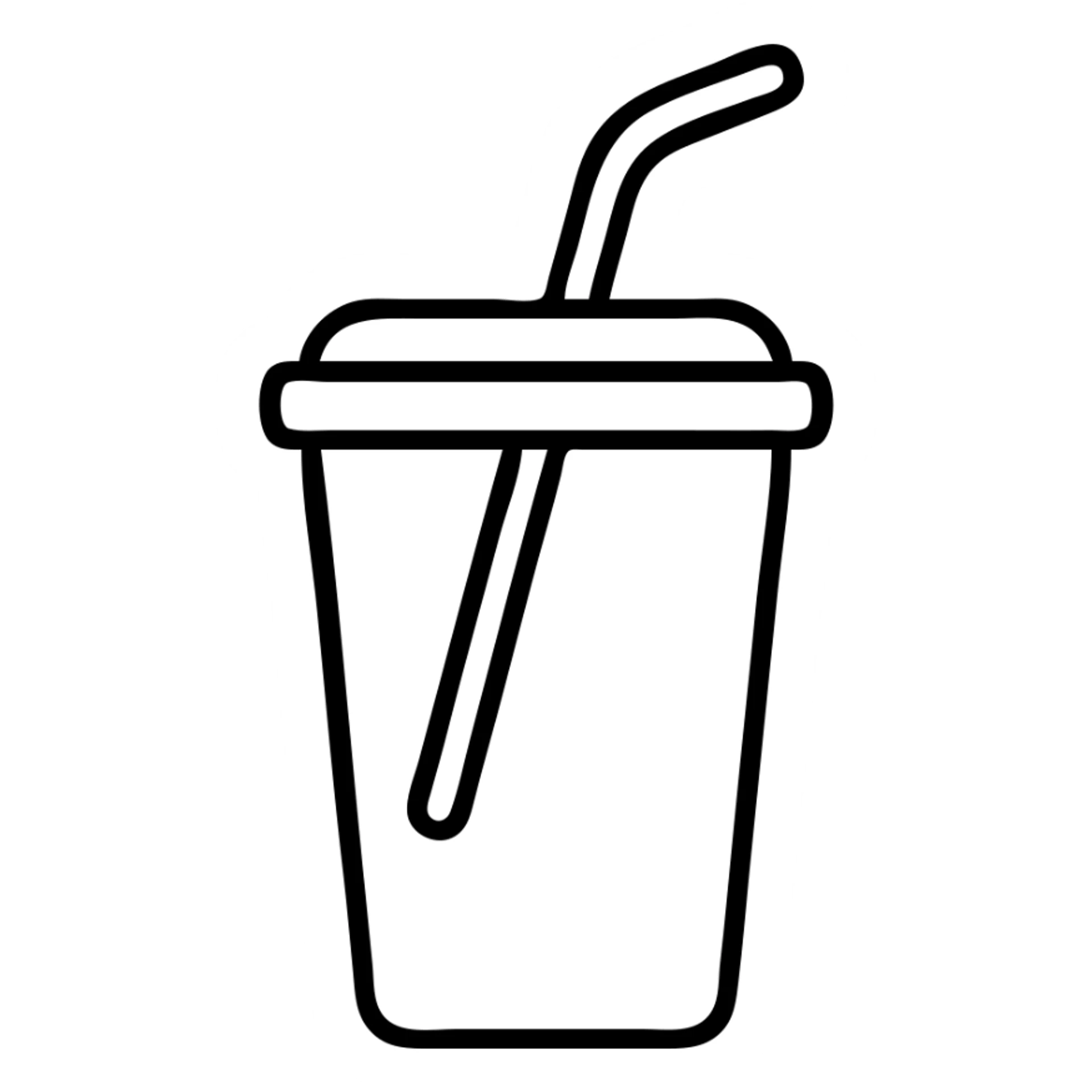 minimal style icon of a cup with a straw, suitable for digital interface sticker