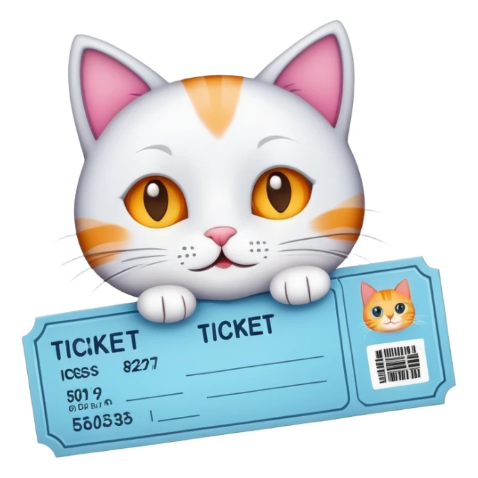 cartoon child ticket with cat sticker