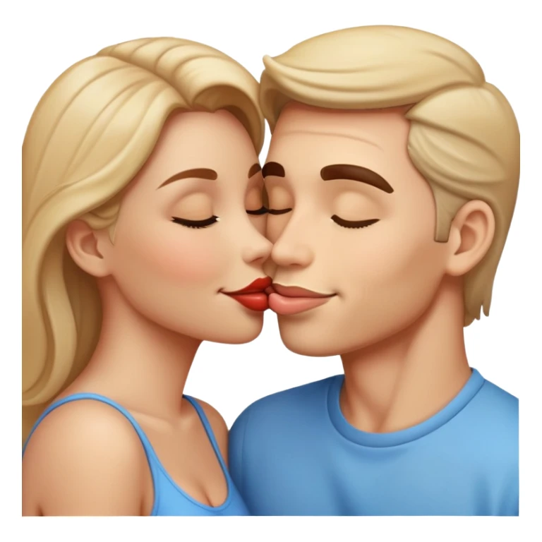 smiling couple kissing on lips sticker