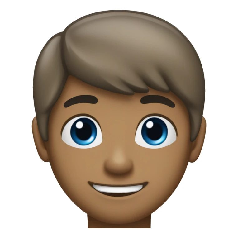 Un joven cabello castaño onriendo con ojos azules  sticker