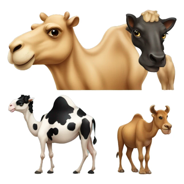Camel, cow and panther  sticker