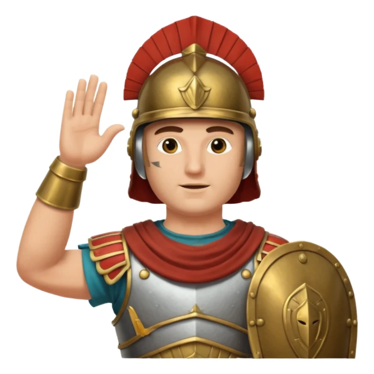 an ancient roman republic soldier doing a straight hand salute sticker