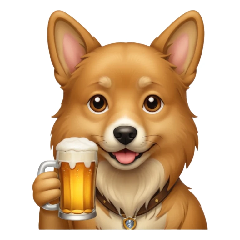 Ein Hund der talahon ist und Bier trinkt sticker