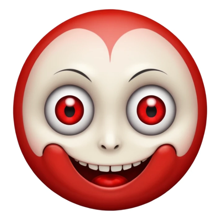Creepy smiling face with big creepy eyes sticker