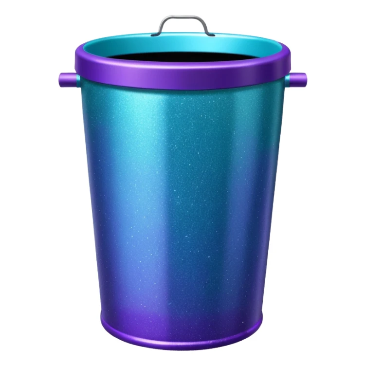 Glitter Purple and Cian  metal rubbish bin sticker