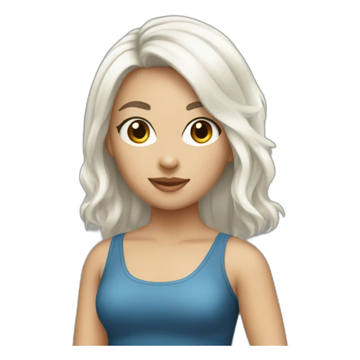 white Italian girl black hair sticker