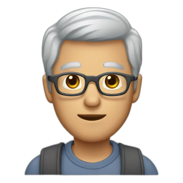 50th men with light beard and grey hair sticker