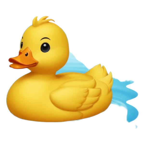 A yellow duck in a lake surrounded by nature
 sticker