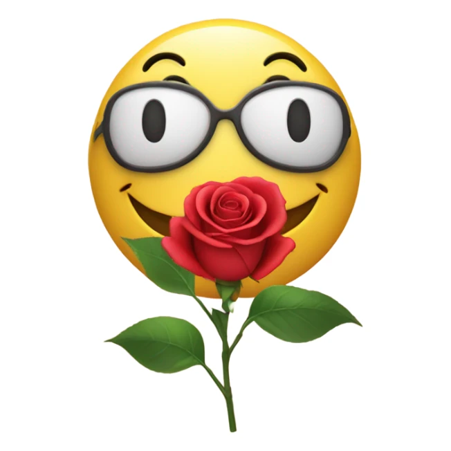 A smiley doing a heart shape with his hands and has a rose  sticker