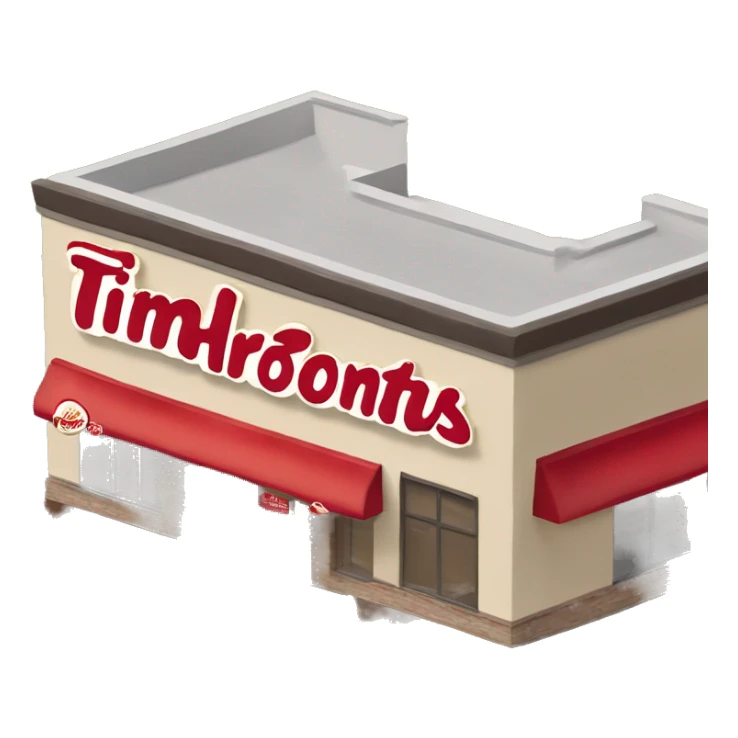 “Tim Hortons store with a red and white color scheme, featuring the classic Tim Hortons logo, a warm and welcoming design that represents a popular coffee and donut shop.” sticker
