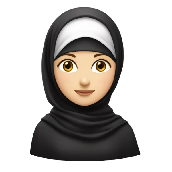 Caucasian girl with black hijab￼￼ sticker