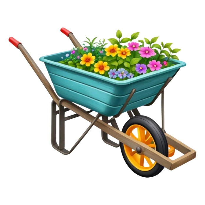 colorful wheelbarrow garden cart sticker