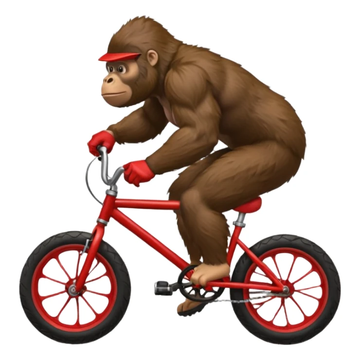 Gorilla wheeling a red BMX bike sticker