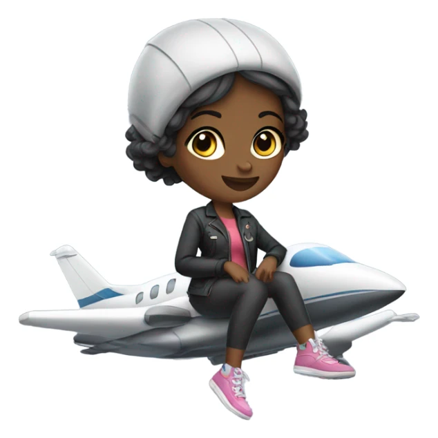 Black girls on jet sticker