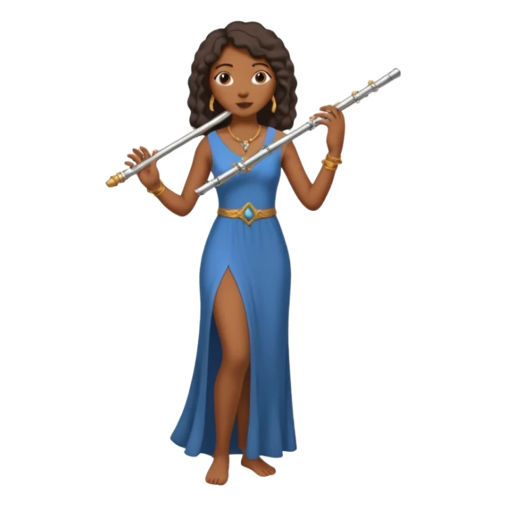 black woman playing flute full body sticker