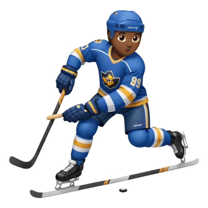 Hockey player with stick, full body sticker