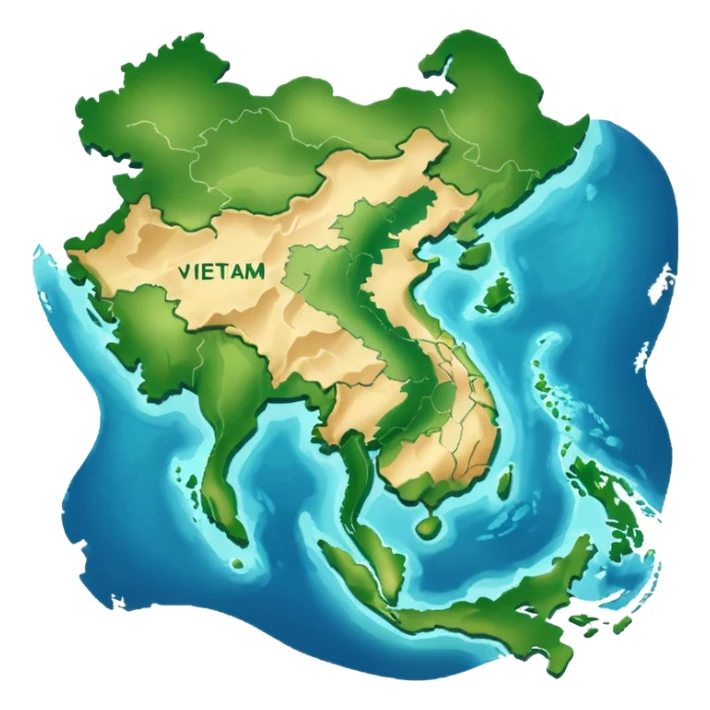 a vietnam map with no other countries around it sticker