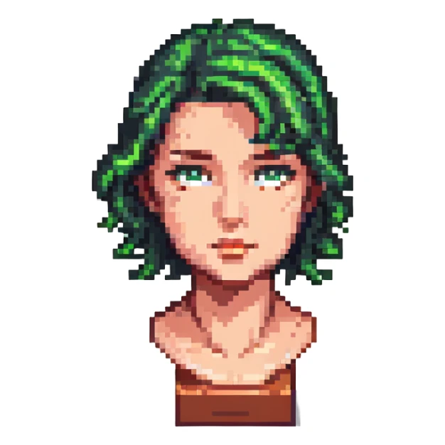 cartoonish bust, simplified and non-realistic, no nudity sticker