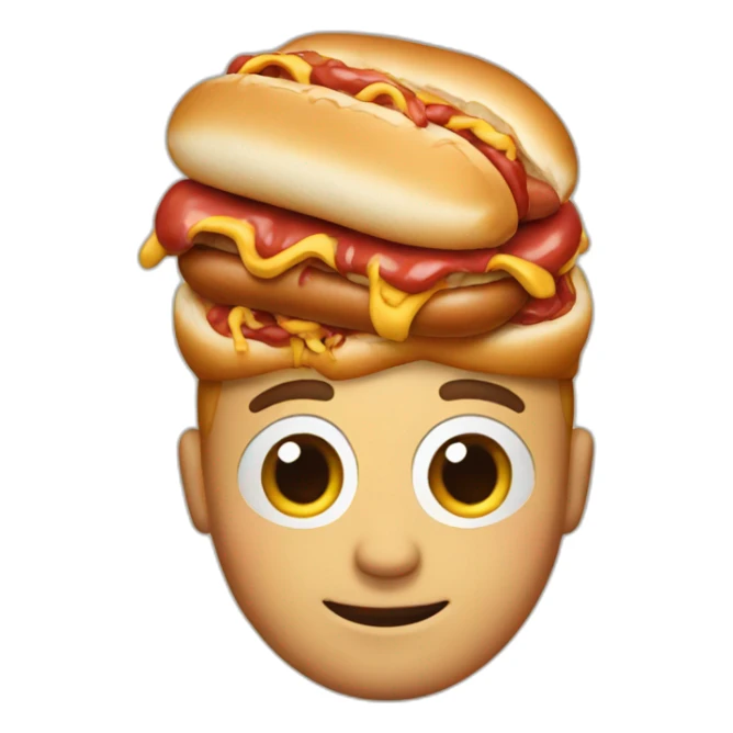 Man with hotdog on his head sticker