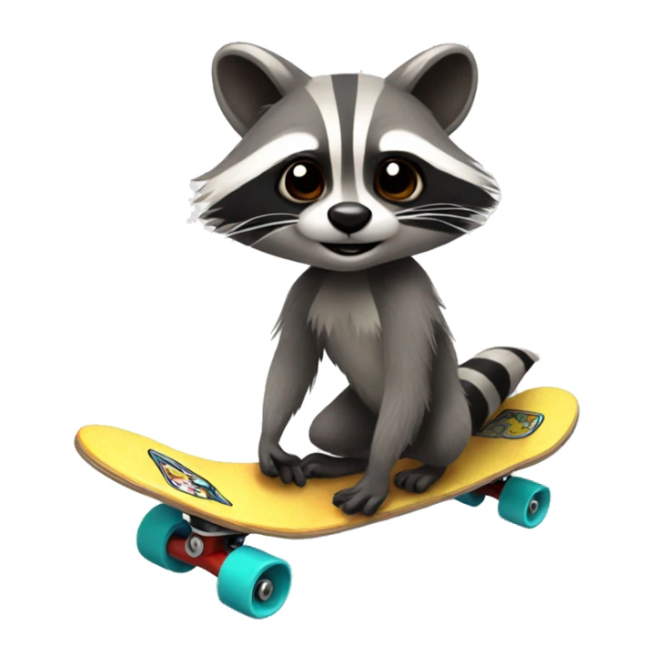 Raccoon on a skateboard sticker