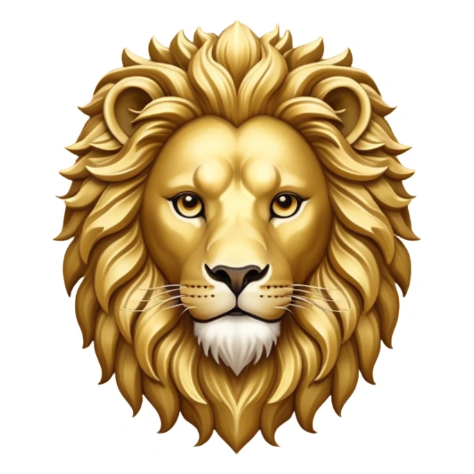 Golden lion head with mane, House Augustus symbol sticker