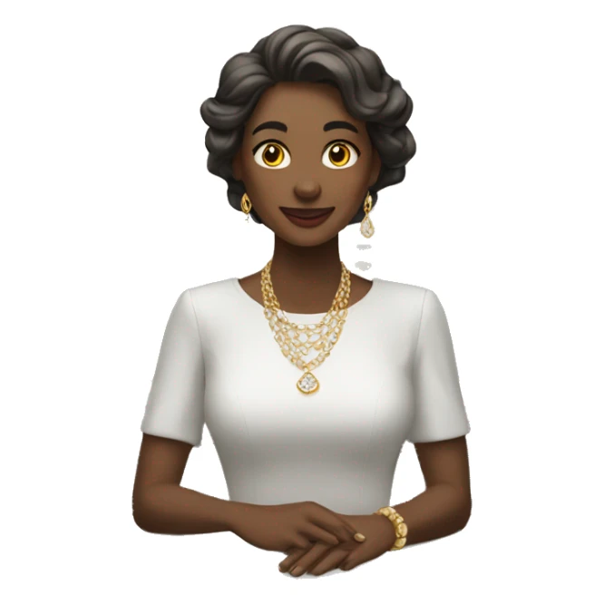 woman standing over counter at jeweller sticker