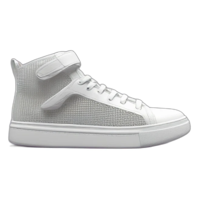 tech-loom bliss mesh pvc sneakers, surrealism, hyper aesthetic, hyper detailed, CGI, professional merchandise sticker