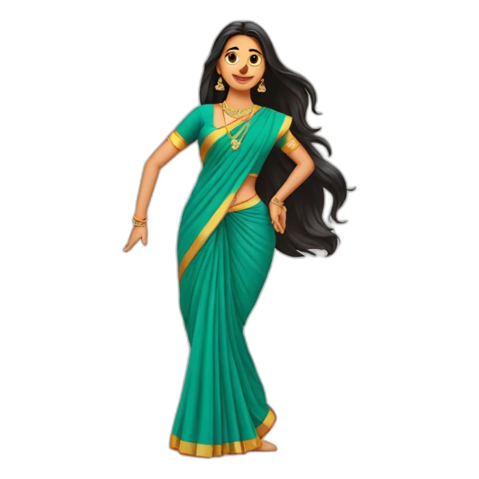 Harsha singh wearing saree long hair dancing  sticker