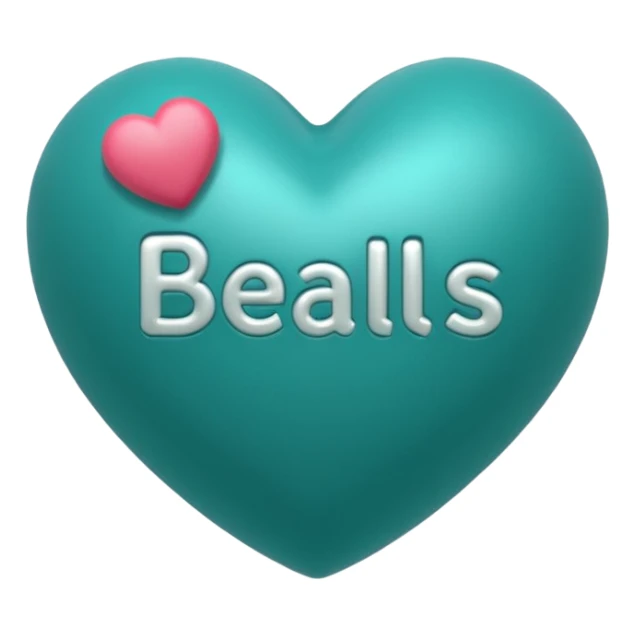 Teal heart with Belles with Balls wording sticker