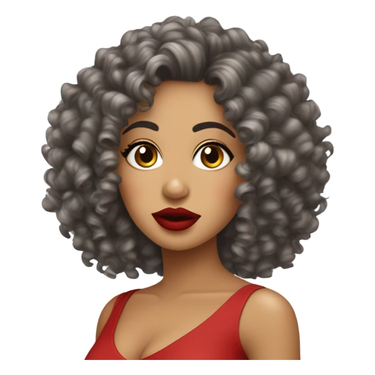 curly hair and big red lips ￼ Latina woman sticker