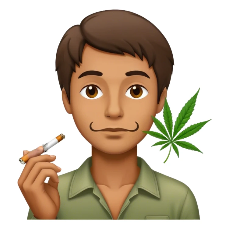realistic portrait of a man smoking weed sticker
