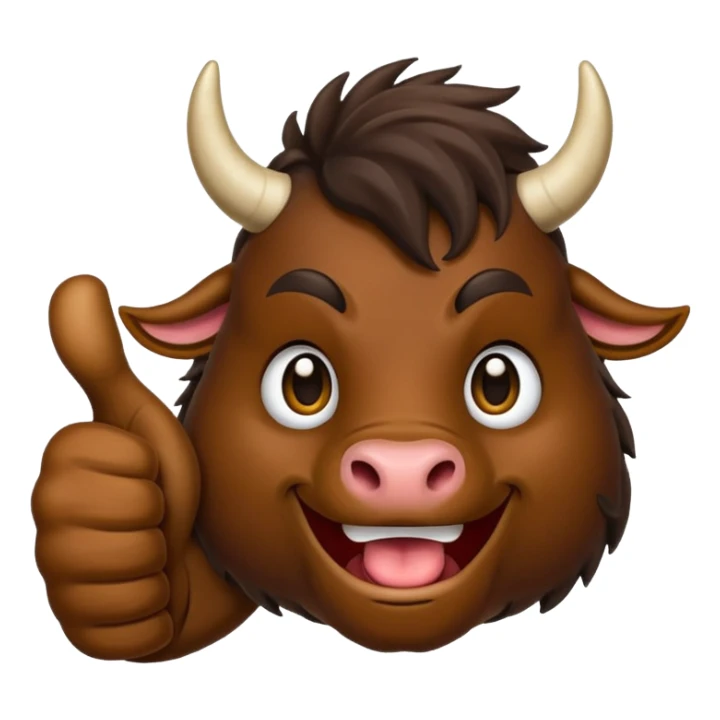 Emoji like (thumbs up) bull's hoof sticker