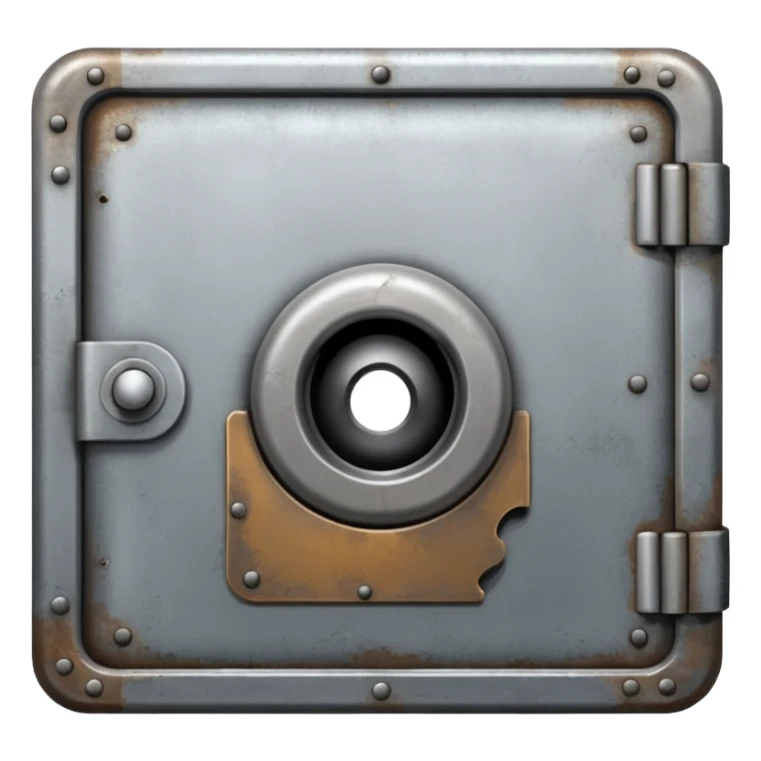 a vault with newspaper articles peeping out from inside the vault. sticker