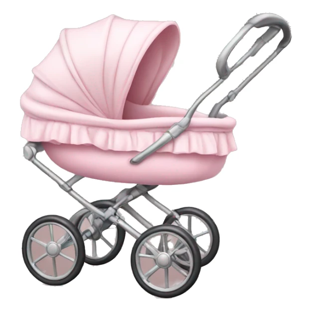 Light pink baby stroller realistic dress  sticker